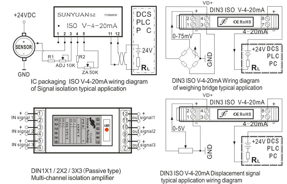 Voltage Signal 0-2.5V to 4-20mA Isolator Module