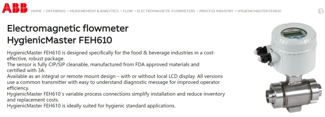 Electromagnetic Flowmeters for Process Industry